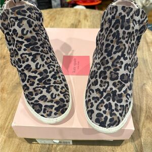 Kate Spade Animal Print Wedge Booties